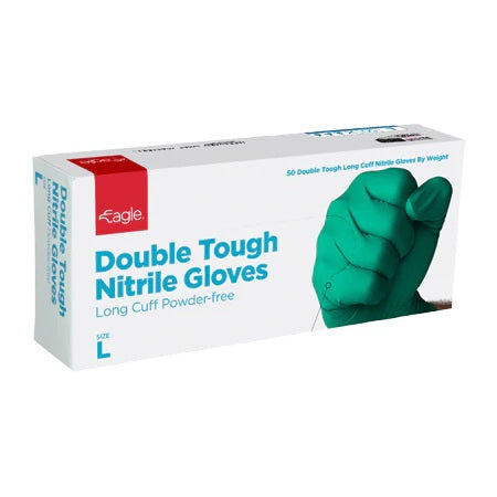 Eagle Double Tough Nitrile Gloves – 8 Mil, Latex-Free, Powder-Free (Blue, Green)