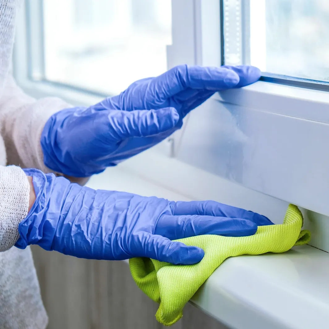 Eagle Sensitive Nitrile Gloves – blue, 4 mil, exam-grade gloves for sensitive skin, latex-free and accelerant-free, made in Malaysia