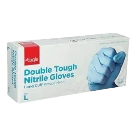 Eagle Double Tough Nitrile Gloves – Latex-Free, Powder-Free (Blue, 8 Mil) for Food, Medical, and Industrial Use